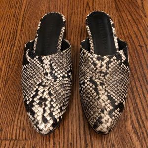 Freda Salvador snake embossed mule